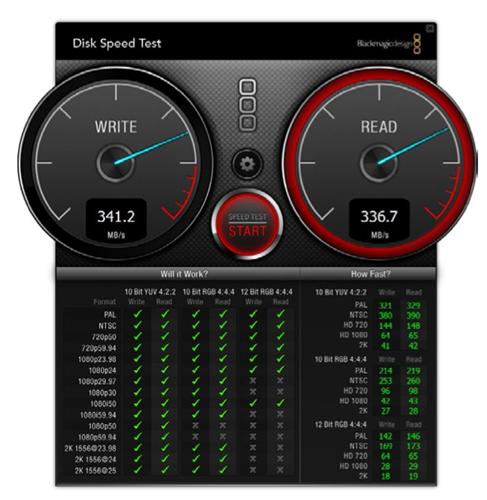 blackmagic disk speed test system drive